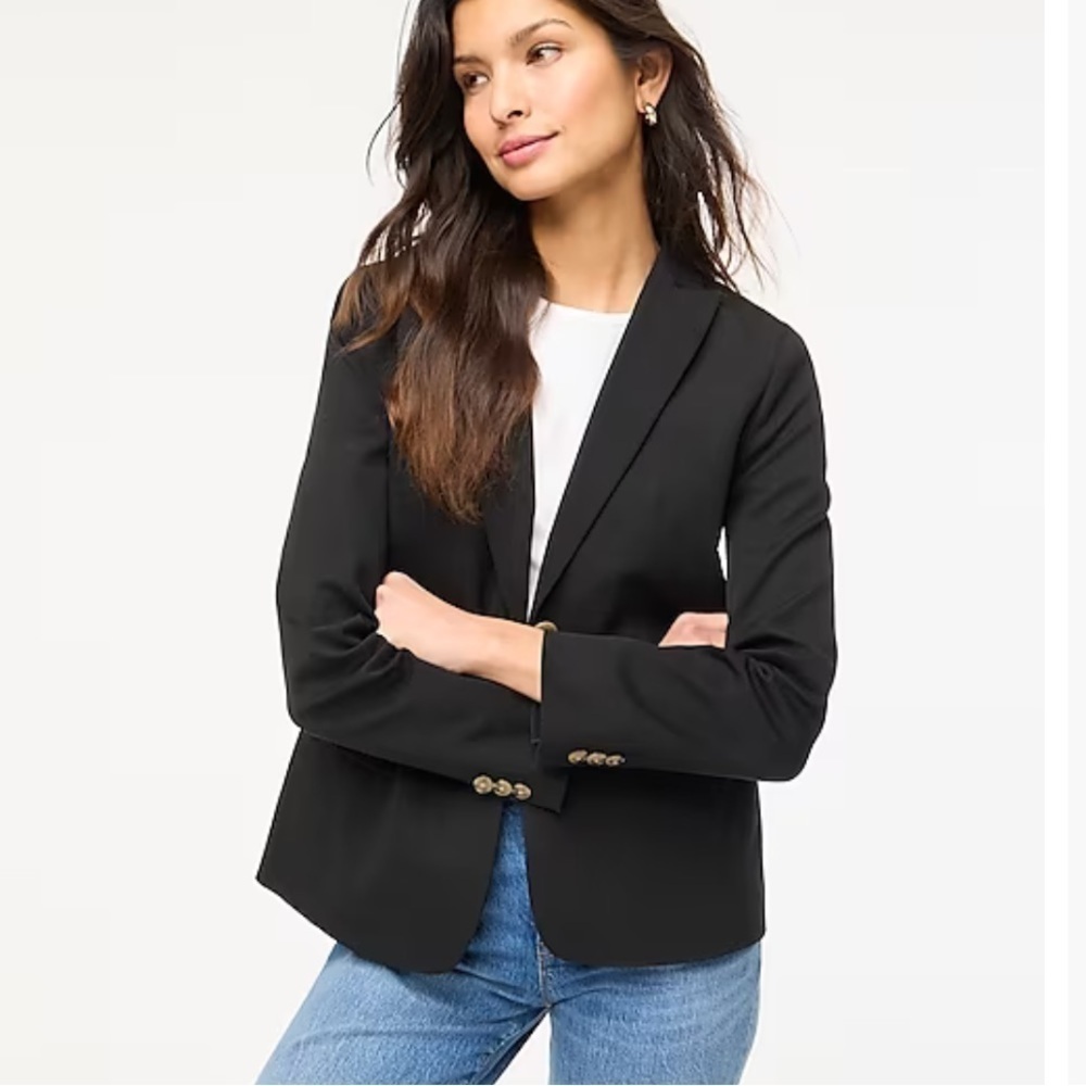 J. Crew Factory Womens Two button blazer BP095 black 4